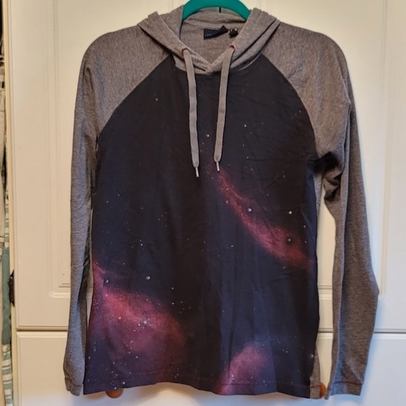 💖2 for $30!💖  Burnside Galaxy Lightweight Hooded Long Sleeve Shirt - Picture 2 of 6